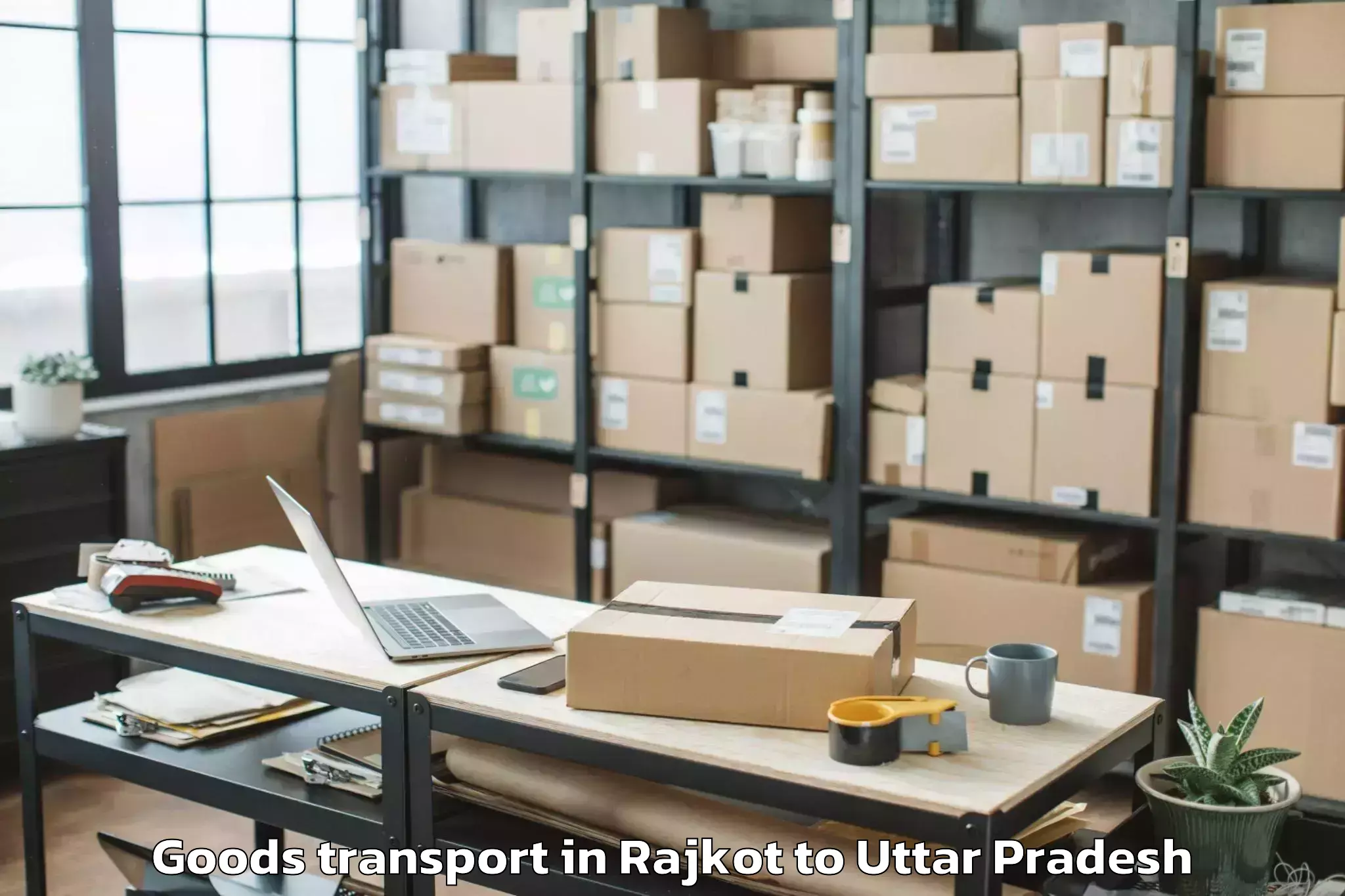 Quality Rajkot to Sampurnanand Sanskrit Vishvavi Goods Transport